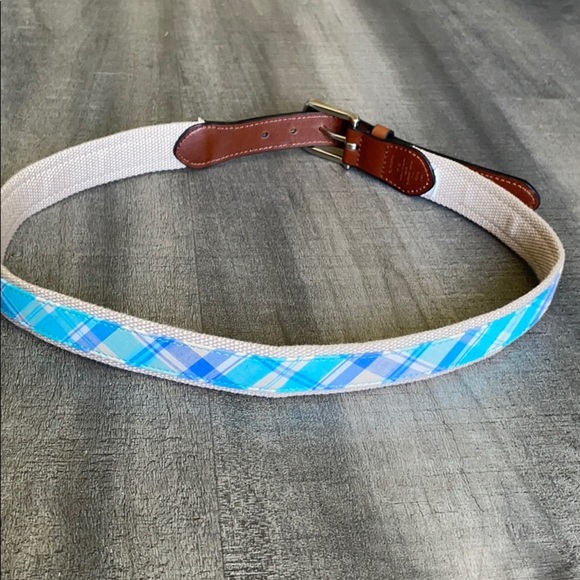 Men’s Preppy Blue Plaid Belt size 30-32 - Picture 1 of 6